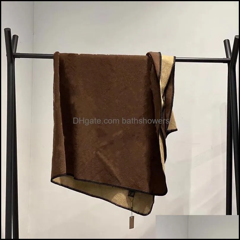 letter cashmere designer blanket soft wool scarf shawl portable warm plaid sofa bed fleece knitted throw 130*160cm
