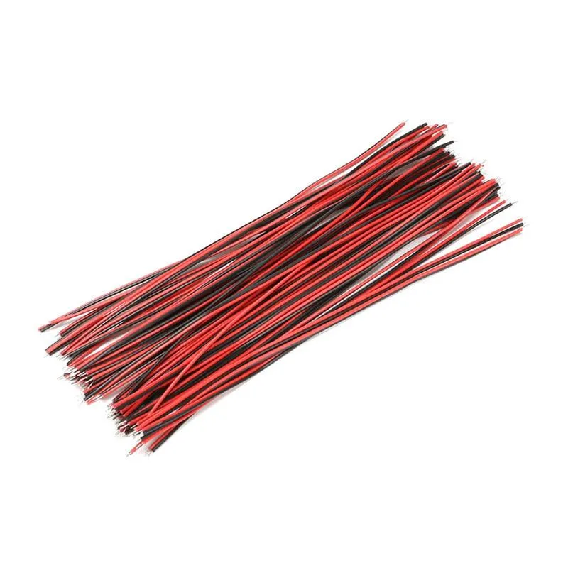 Autres accessoires d'éclairage 50pcs / lot Ligne de front noir rouge 26AWG 80 mm 150 mm LED CONNECTING PLATER TIRE DIY 2P WELDIN ELECTRONIQUE