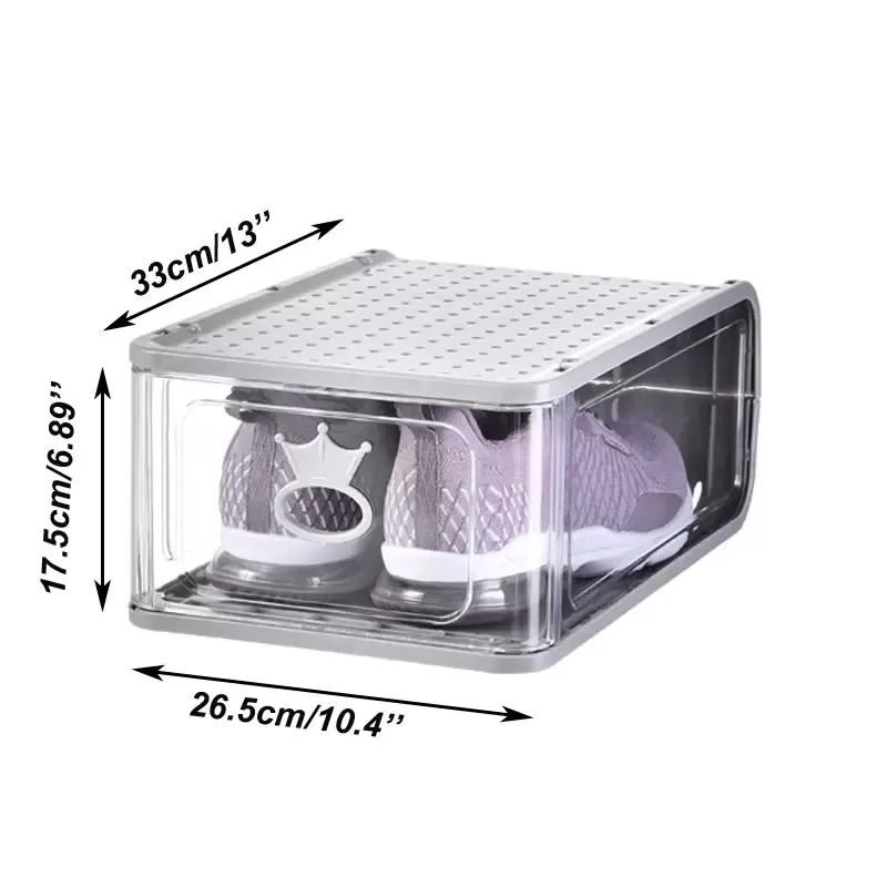 Set Di 18 Scatole Scarpe Trasparenti Impilabili, Salvaspazio Fino Al Numero 44, Con Ventilazione, Per Armadio E Casa