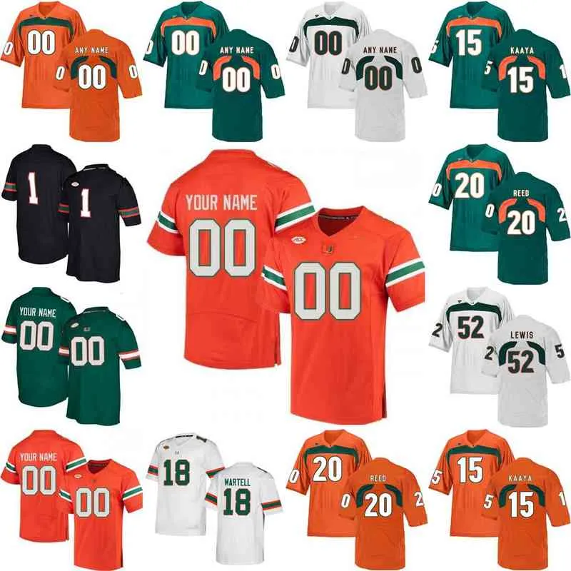 Rare Miami Hurricanes Jerseys Dwayne Johnson Jersey Jimmy Graham Jim Kelly Devin Hester Frank Gore College Football Jerseys Custom Stitched