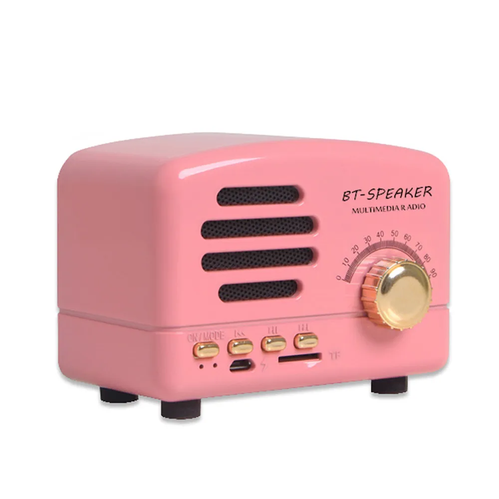 Hete luxe designer luidsprekers Hi-Fi Boxes retro handige kaart compatibel met radio Wireless Mini Bluetooth-luidsprekers Bluetooth 4.2/TF-kaart/AUX/FM Child Gifts