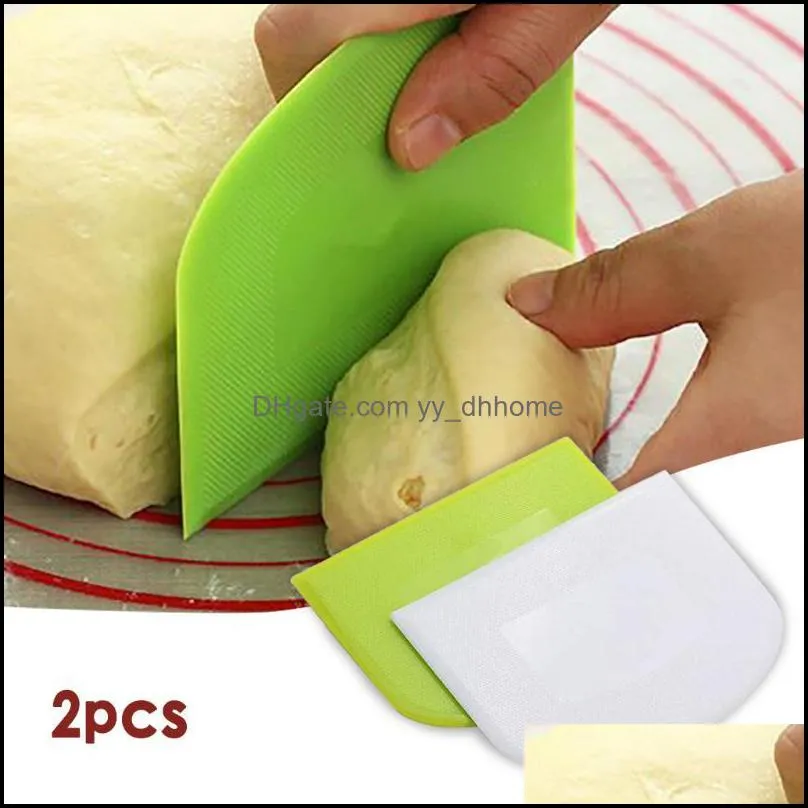 baking & pastry tools 2pcs plastic dough cake cutter slicer spatula for cream scraper pasty cutters diy