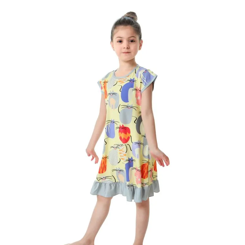 Robes de fille Robes filles robe d'été 2022 marque élégante fête adolescente princesse enfants costume pour enfants vêtements 2-10 ansgirl's