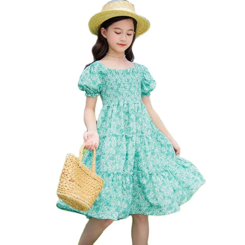 소녀의 드레스 여름 드레스 여자 꽃 패턴 어린이 소녀 Est Children 십대 의상 소녀 여자
