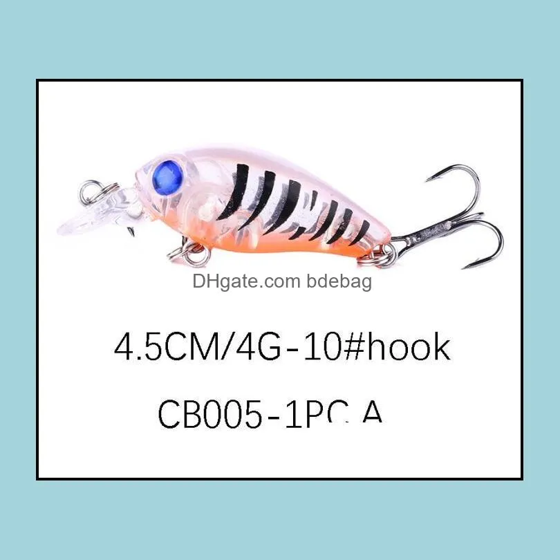 9PCS 4.5cm/4g 1.77in/0.14oz 9colors Rock Miixed lure fishing bait Hard Baits Bionic bait Fatal attraction High-quality!