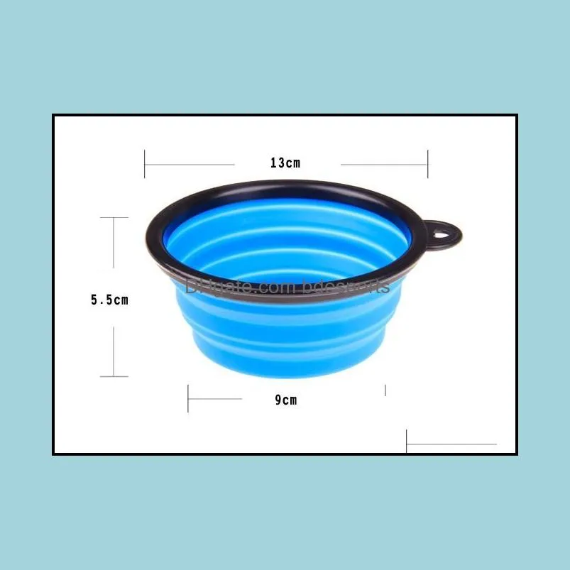 Pet Silicone Folding Bowls with Climbing Clip Hook Collapsible Cats Water Dish Pet Portable Feeder Puppy Travel Bowl