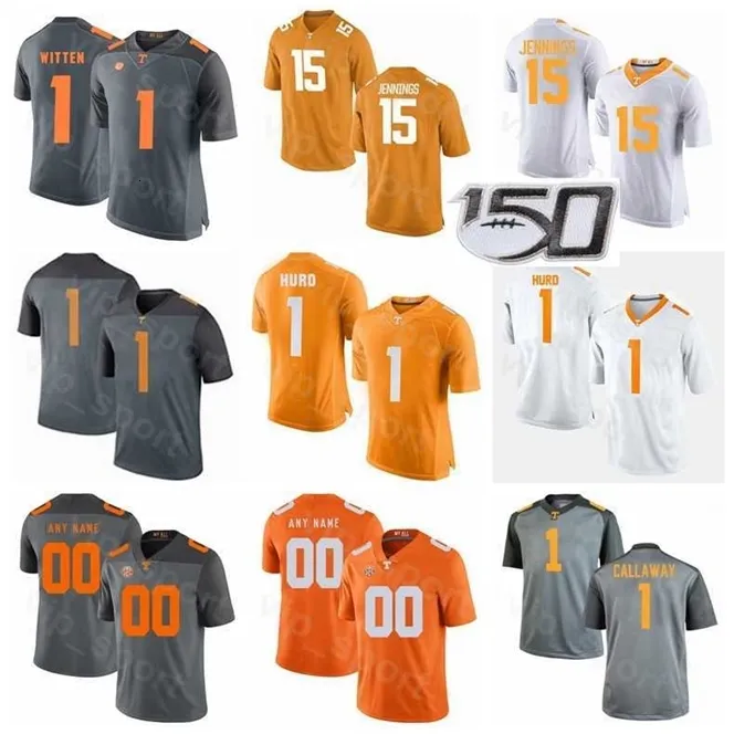 Chen37 NCAA College Football Tennessee Wolontariusze 15 Jauan Jennings Jersey 1 Jason Witten 1 Jalen Hurd Al Wilson Marquez Men Woman