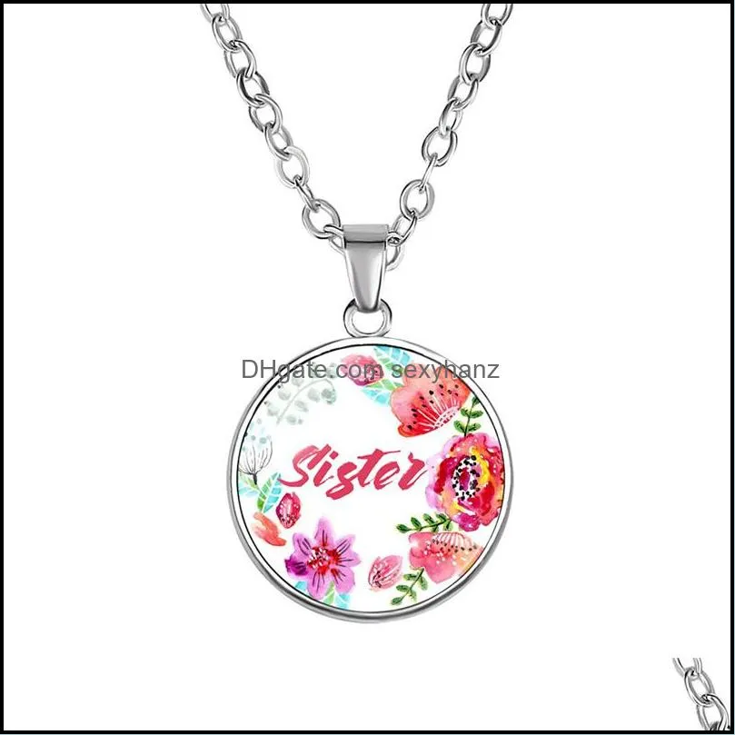 alloy rosary religion necklace bible glass pendant necklaces fashion women sister chains jewelry teachers` day gifts p378fa