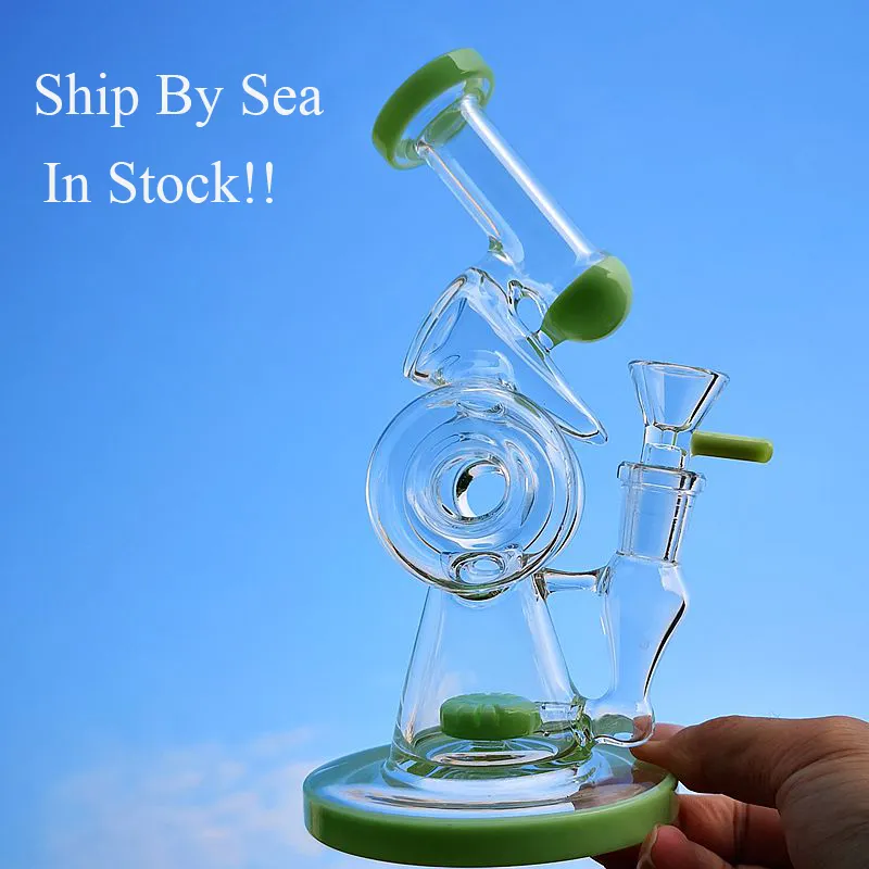 Ship By Sea Sidecar Hookahs Reciclador doble con donut cortado Perc Percolador Dab Rig Ball Style Wax Oil Rigs Herramientas para fumar XL-320