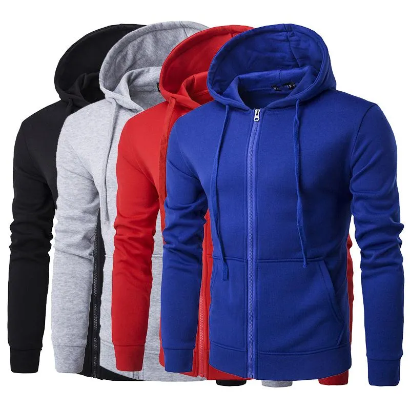 Men's Hoodies & Sweatshirts Hooded Sweatshirt Long Sleeve Men Jacket 2022 Male Clothing Fashion Slim Fit Zipper Closure Streetwear