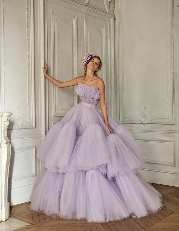 fitted lace wedding dress Light Purple Sleeveless A Line V-Neck Lace Wedding Dresses, Purple / 10