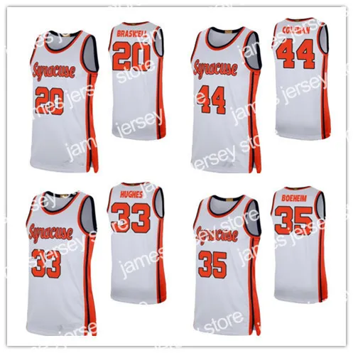 James New Syracuse Basketball Jerseys 33 Elijah Hughes Buddy Boeheim Derrick Coleman Marek Dolezaj Jersey Orange White Hafted Saced
