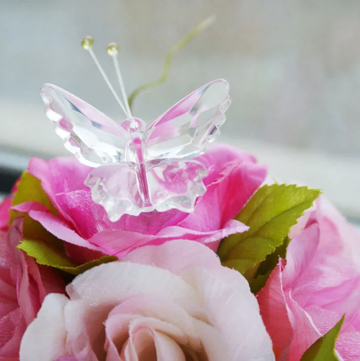 Crystal Butterfly Wedding Favor Presentes para convidados Bachelorette Party Gift Baby Shower Favors com caixa de presente Dh985