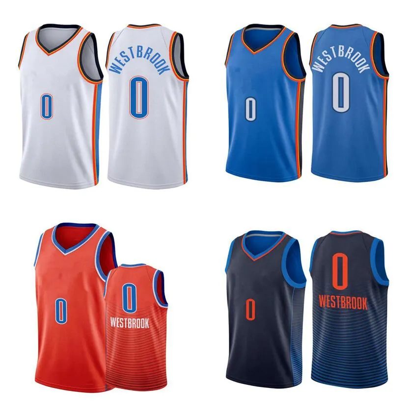 Jersey de basquete OKC 0 Westbrook 022-23 Blue White New Season Men Youth City Jerseys em estoque