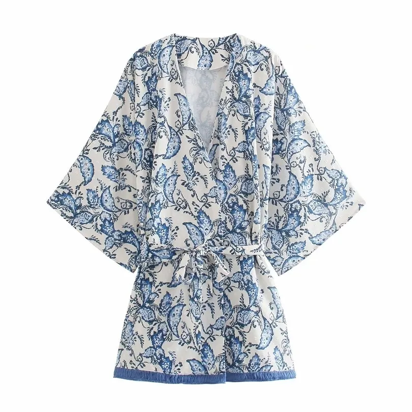 Summer Blouses Women elegant Casual Fashion Chic Lady Loose Floral Vintage Blouses Women Kimono blouses femme 210709
