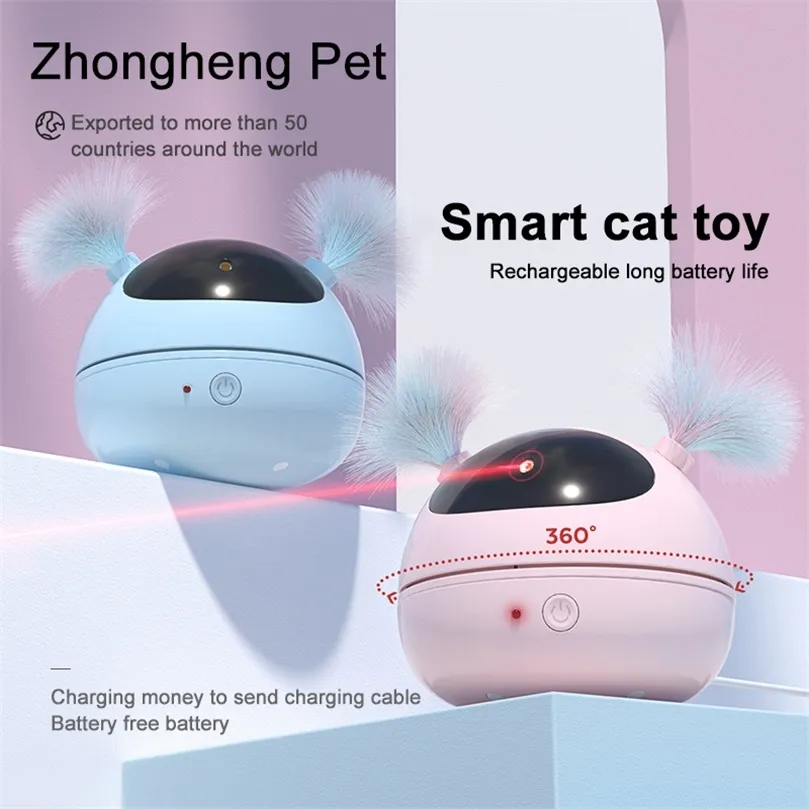 Jouet de chat de compagnie électrique LED Laser jouets interactifs Roly-poly Robot taquin plume jouets automatiques intelligents fournitures de chat 220423