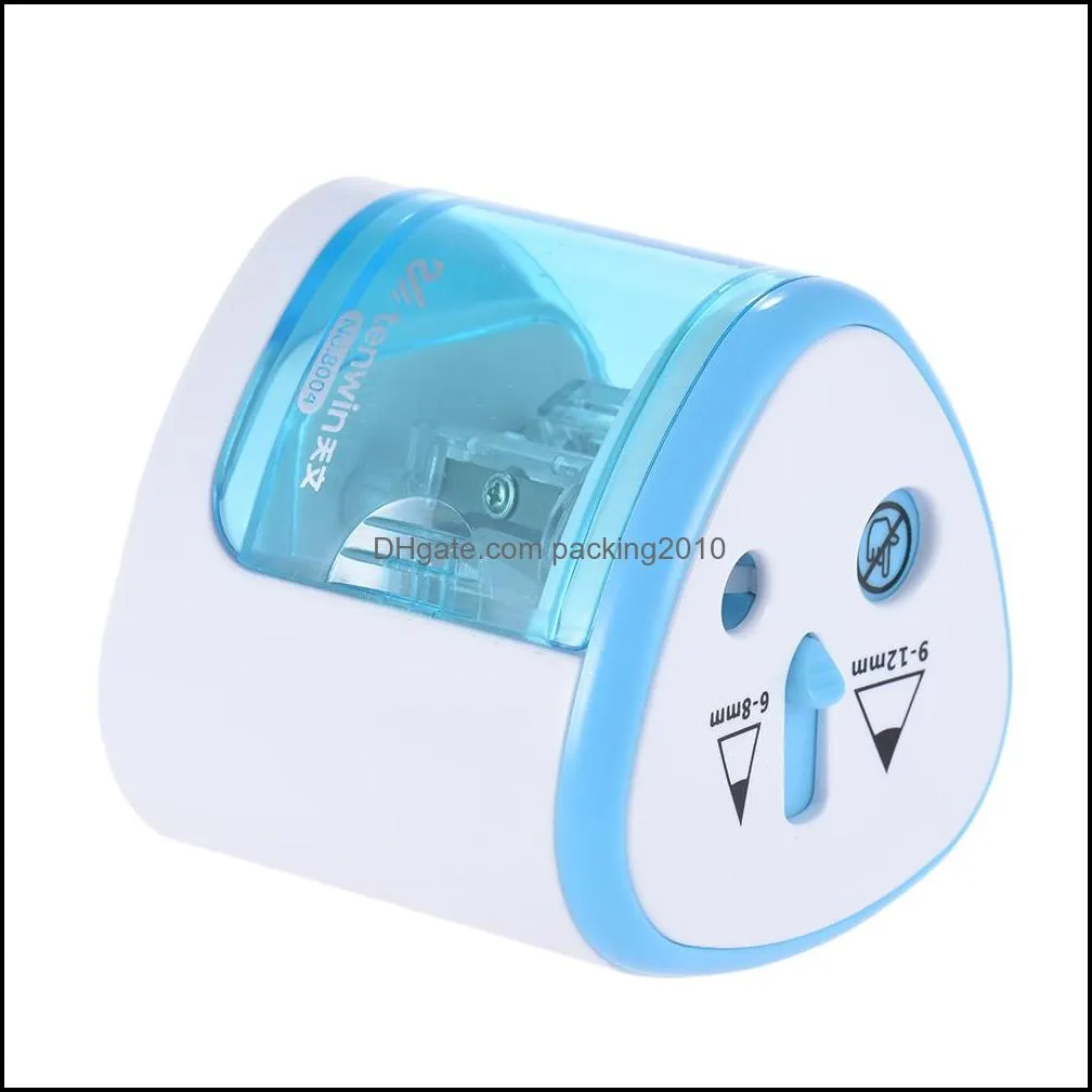 School Automatic Electric Pencil Sharpener Battery Operated Electronic Adapter Stationery With Two Holes Portable Desktop Supplies
