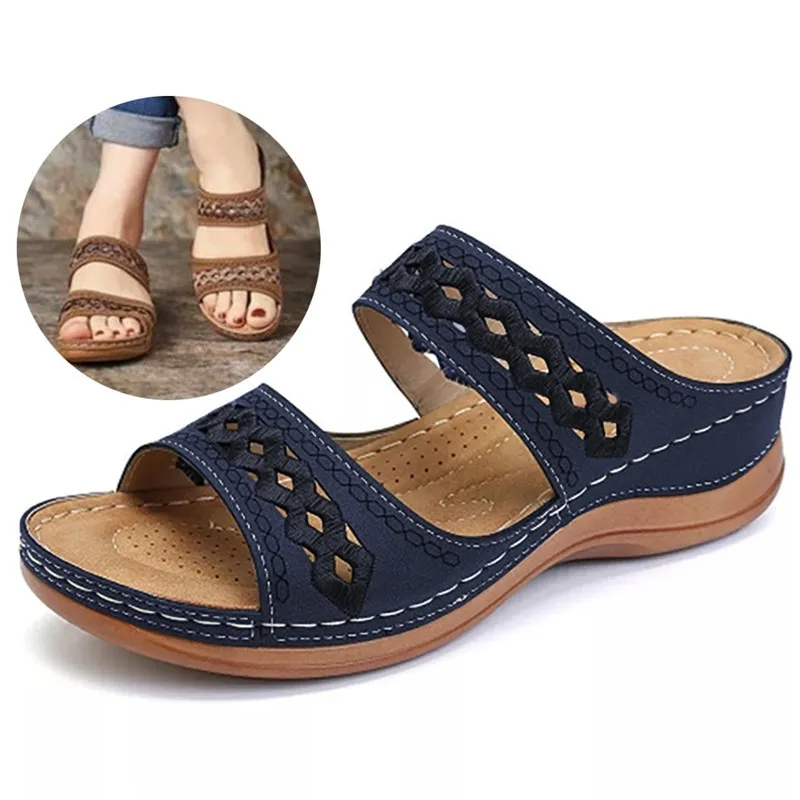 Femmes sandales mode chaussures à semelles compensées pour femmes pantoufles chaussures d'été avec talons sandales tongs femmes plage chaussures décontractées 210226