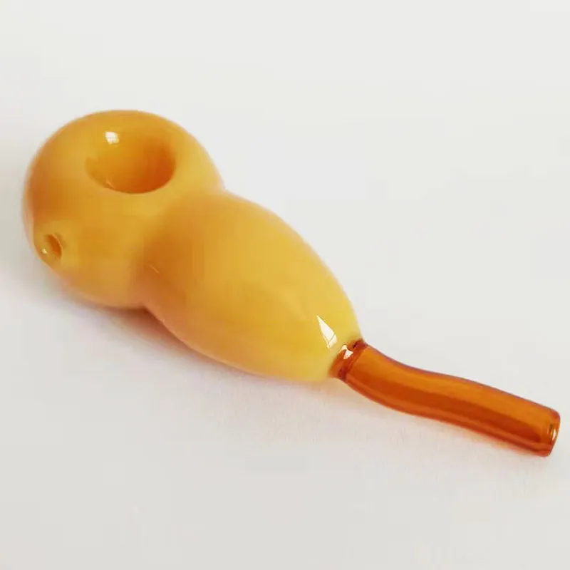 Pipes à main en verre de style gourde mignonnes avec tuyau de plate-forme de dab de tabac de fumée fait à la main 4,5 pouces de longueur