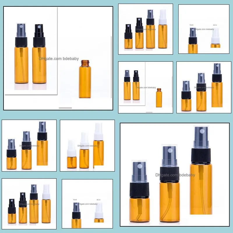 200pcs/lot 5ml amber glass vials sample perfume spray bottle thin glass tube travel vials mist sprayer sn3775
