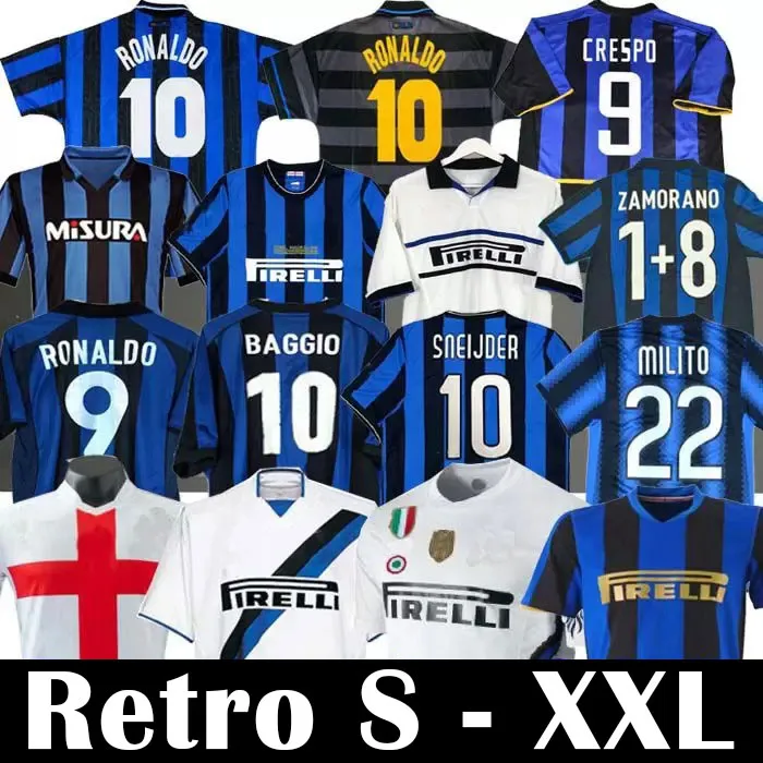 Finals 2009 10 MILITO SNEIJDER ZANETTI Milan Retro koszulka piłkarska Eto'o Football 97 98 99 01 02 Djorkaeff Baggio ADRIANO MILAN 11 07 08 09 111 BATISTUTA Zamorano RONALDO