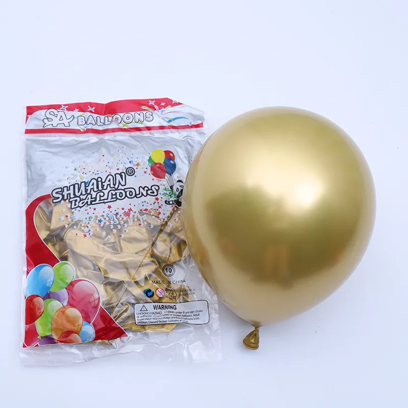 Ballons A Helium En Metal Chrome, Or Et Argent, Ensemble Avec