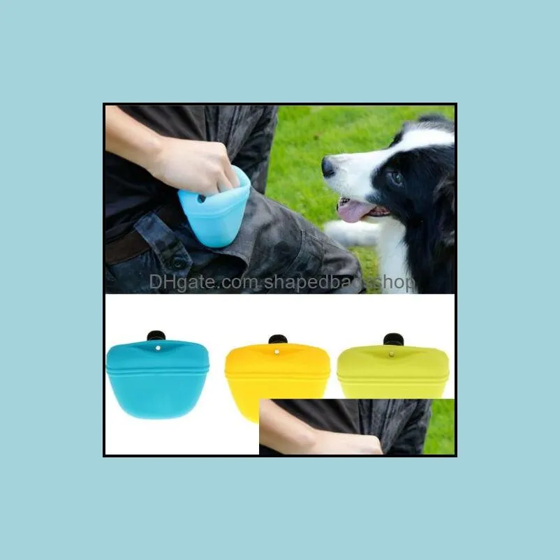 Pet Dog Training Treat Bag Training Puppy Walking Pouch Clip Silica Gel Waist Belt Side Portable Bags