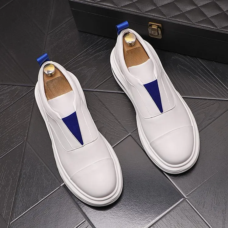 Luxury Fashion Wedding Dress Party Shoes Summer Sports Vulcanized Casual Man Sneakers Thick Bottom White Round Toe Business Driving Walking Loafers