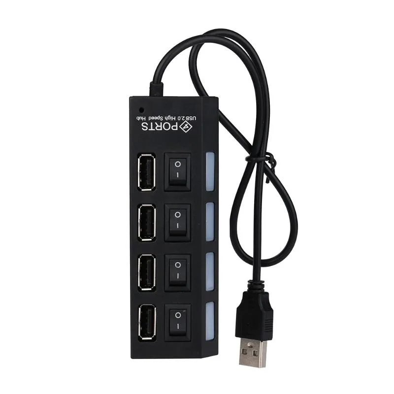 Hubs USB Hub 2.0 Multi Splitter 4 Port Expander Mehrere 3 Hab Verwenden Sie Netzteil mit Schalter für PCUSB