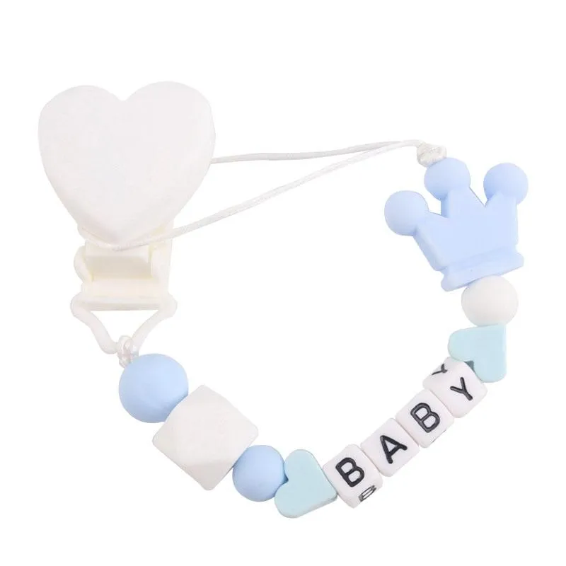 Pacifiers Personalized Name Heart Pacifier Clip Customize Silicone