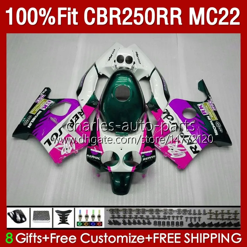 Injection Body For HONDA CBR250 CBR 250RR 250 RR CC 131No.174 CBR250RR MC22 90 91 92 93 94 95 96 97 98 99 250CC 1990 1991 1992 1993 1996 1997 1998 1999 Repsol Pink Fairing