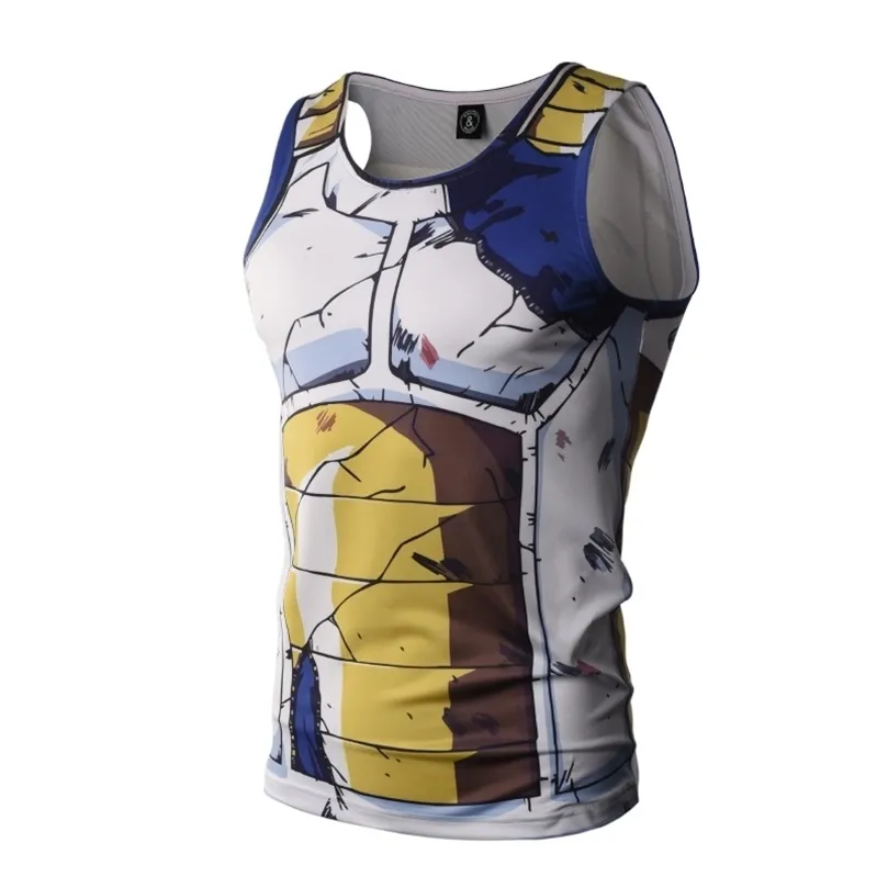 Bodybuilding 3D geprinte tanktops mannen Vest compressie shirt mannelijke singlet anime cosplay tees zomer mouwbare fitness tops mannelijk 220527