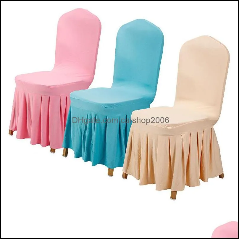 45*45*90cm pleated one-piece elastic chair cover hotel banquet chairs covers household restaurant seat cover inventory wholesale