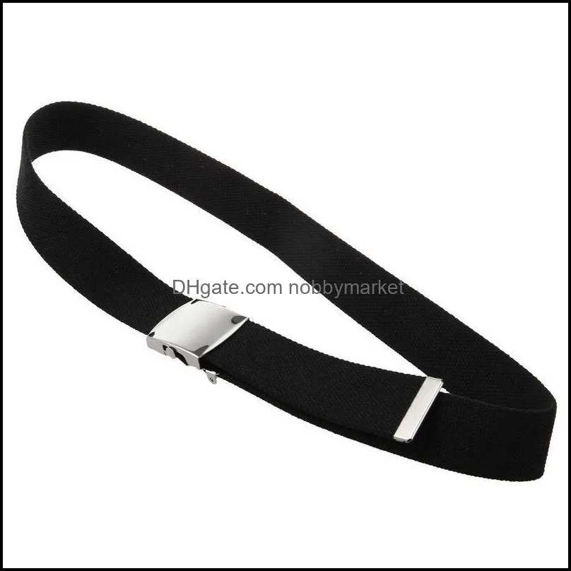 Canvas Belt Style with Silver buckle and Tip 43 inch Long(black)