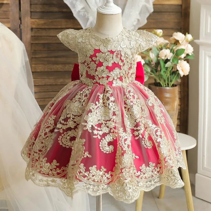 Robe de princesse pour bébé fille, tenue de fête d'anniversaire de 1 an, de  mariage