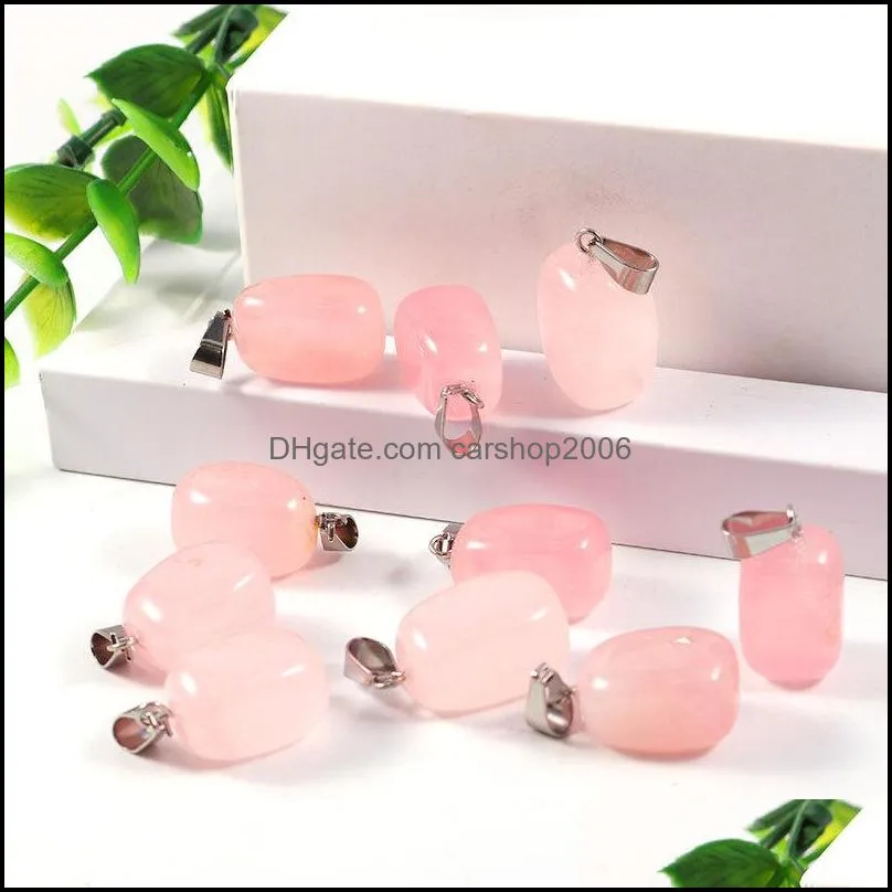 Natural Stone irregular Charms opal Tiger`s Eye Pink Quartz Healing Chakra Pendants DIY necklaces Jewelry Accessories Making