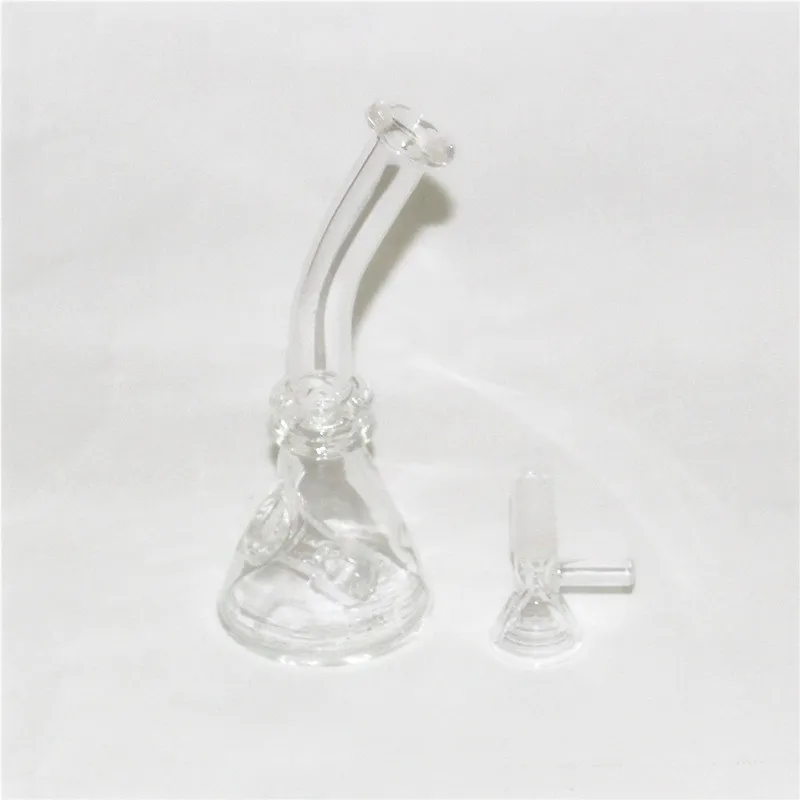 Glazen beker DAB RUG BONG HOPKELE BONDEN MINI WATER PIJP DIKE Oliereilingen Was Roken Hookah Bubbler Pijpen met 10mm Glazen Kom