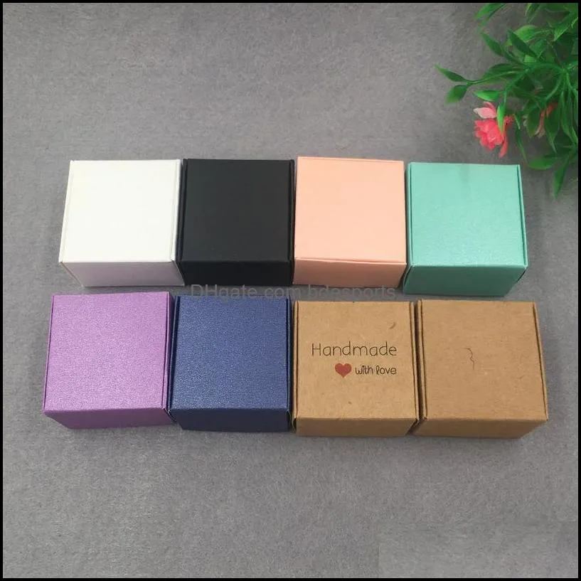 30 Pcs 4x4x2.5cm Kraft Paper Gift Box For Wedding,birthday And Christmas Party Gift Ideas,good Quality For Cookie/candy jllSfH