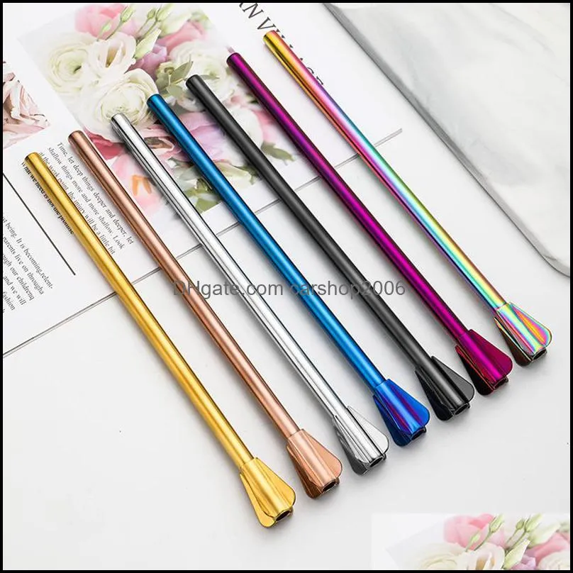 new arrival 8mm stainless steel colorful milk tea reusable drink straw stir stick cocktail mixer