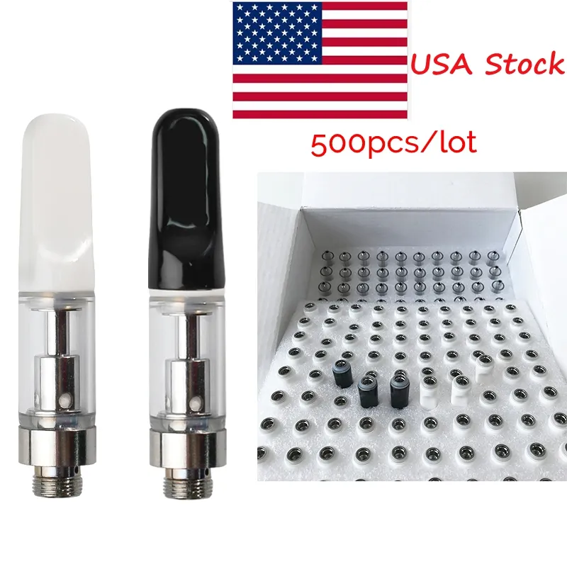 Atomizadores de stock de EE. UU. TH205 cartuchos de lápiz de vape 0.5 ml 1 ml de vidrio de cerámica grueso cera vaporizador carros atomizador e cigarrillos 510 cartucho vacío vacío