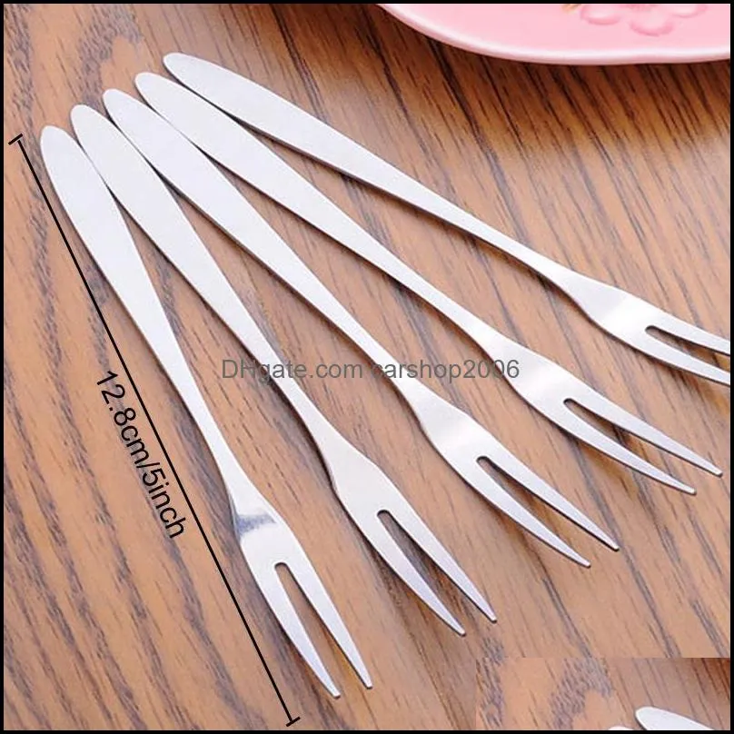 wholesal stainless steel fruit forks restaurant cafeteria dessert fork home flatware fruit salad forks smooth handle forks dh1244 t03