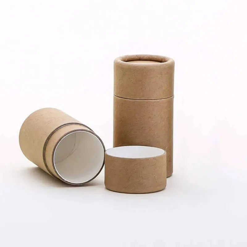 Kraft Karton Kutu Tüpler Çay Kahve El Sanatları Hediye Tüp Paketleme için Kağıt Kaplar