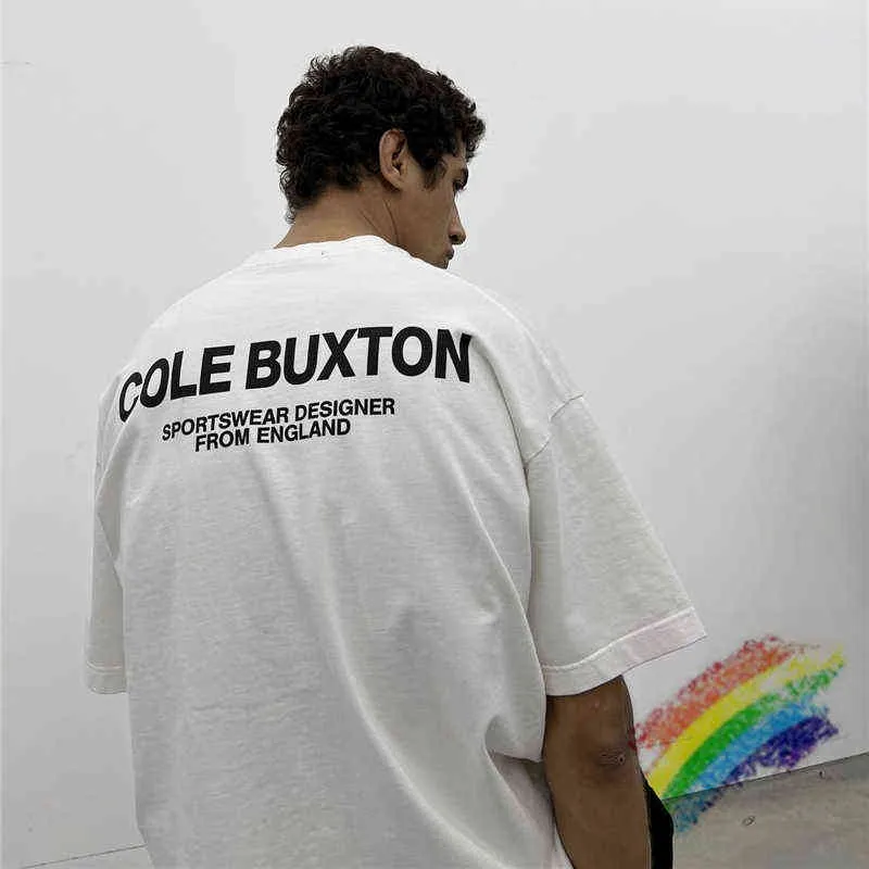 2022SS Cole Buxton Tee Men Kvinnor Högkvalitativ t-shirt-slogan Print överdimensionerad Topst220721