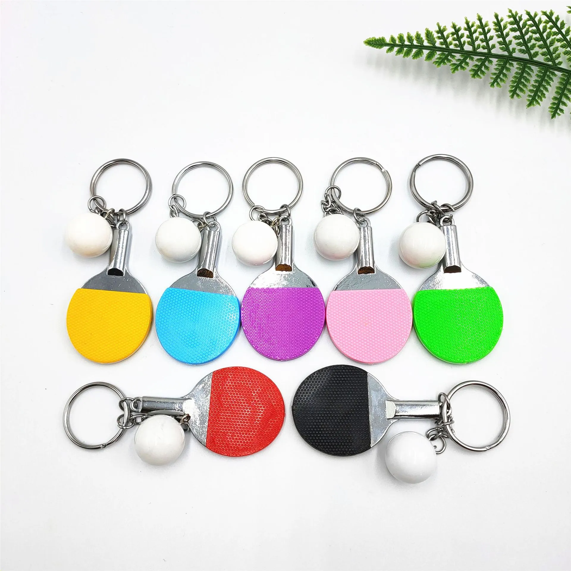 Creative Mini Table Tennis Raquette Porte-clés Hommes Femmes En Métal Sport Porte-clés Sac Pendentif Petit Cadeau Porte-clés Accessoires