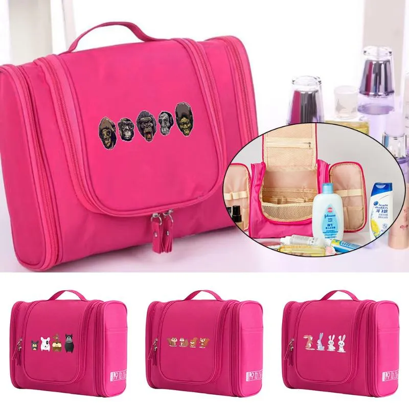 Sacs à cosmétiques cas sac pochette de lavage femmes sac à main suspendu salle de bain toilette dessin animé impression fermeture éclair trousse de maquillage voyage beauté organisateur Cosmeti