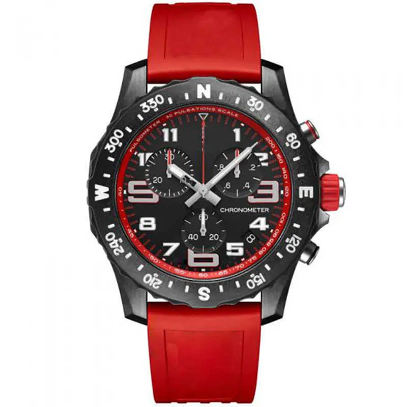 2022 Роскошные мужские часы Japan Quartz Endurance Pro Avenger Chronograph 44 мм Часы Red Rubber 1884 Мужские часы Hardex Glass Наручные часы