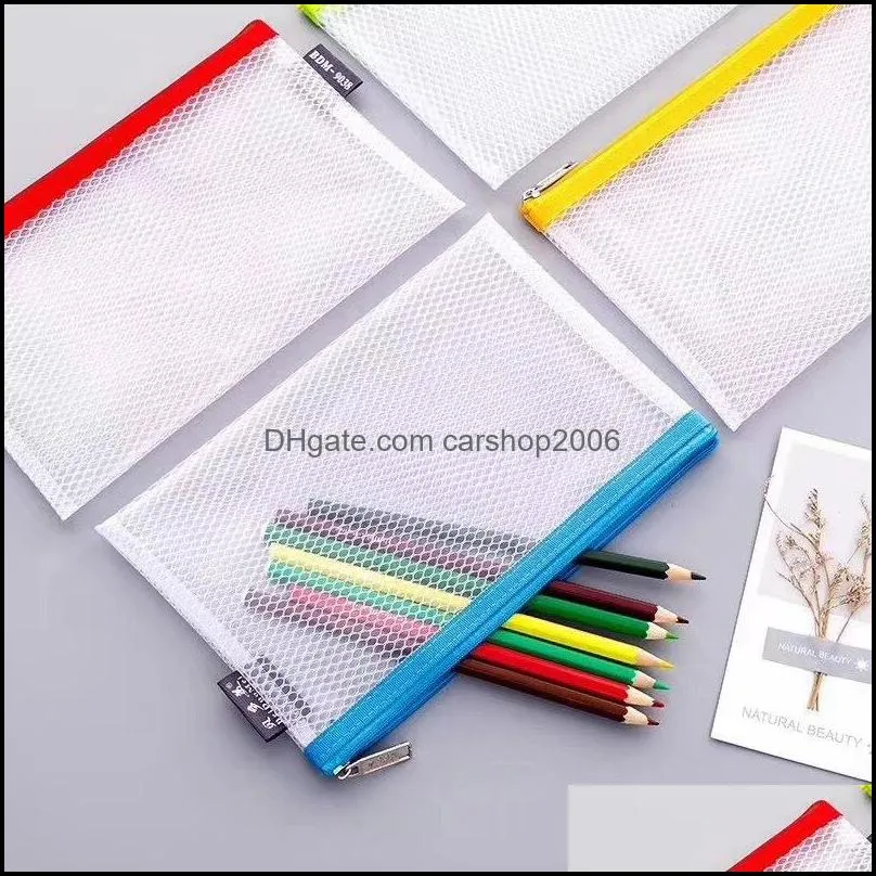 grid zipper document bag archival bags eva waterproof file folder file pocket colorful classified storage student stationery bag dbc