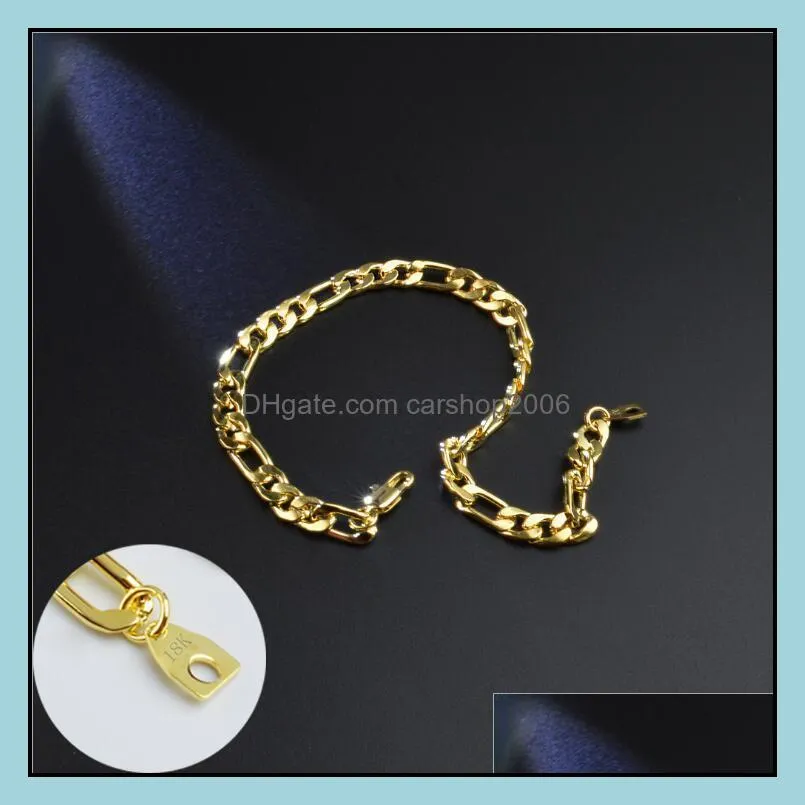 5mm gold bracelet chains for men hot sale silver link chain bracelets 19-23cm fashion jewelry wholesale free shipping - 0769wh