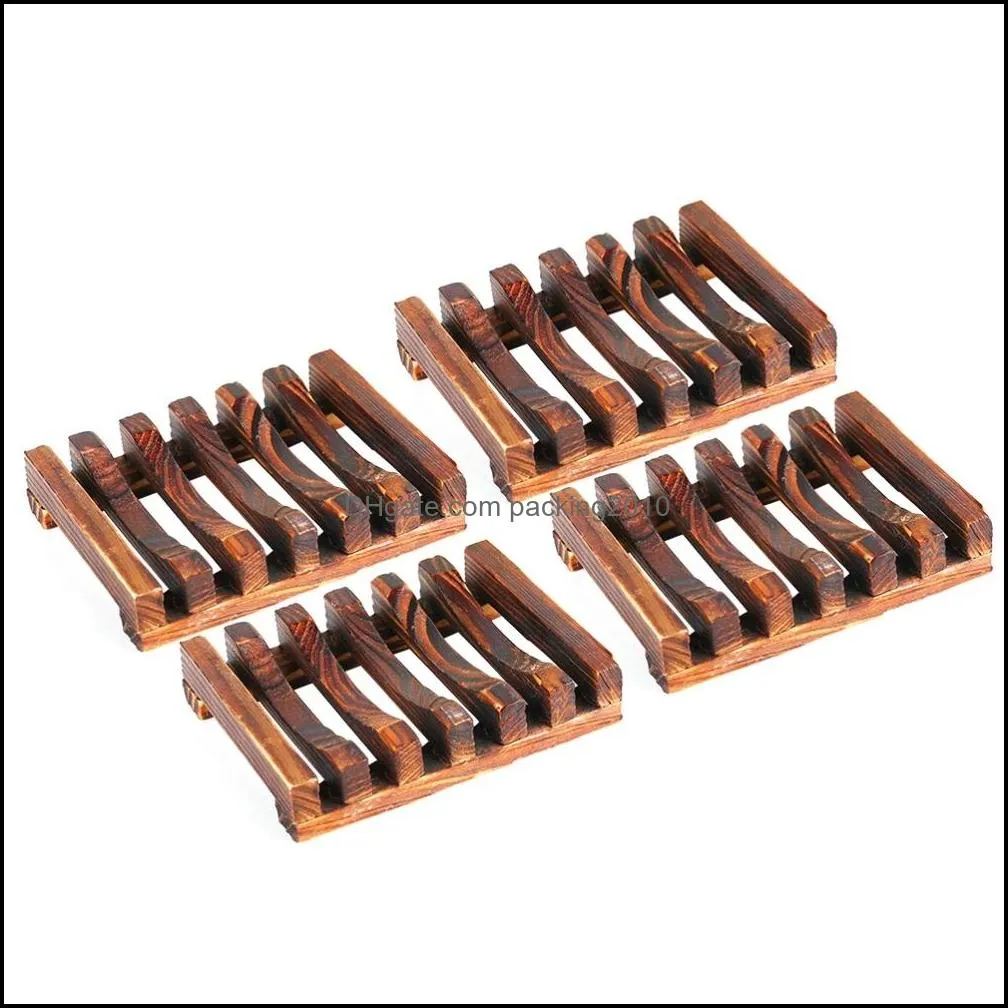 natural wooden bamboo soap dish tray holder storage rack box container for bath shower plate bathroom wll879