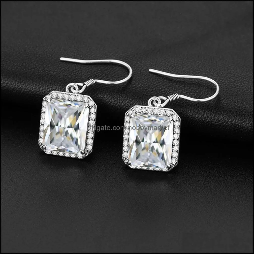 Szjinao Earrings Diamond Cute Joyas De Plata 925 Mujer Wedding Romantic Luxury Fine Jewellry Brand Famous Boucle Doreille